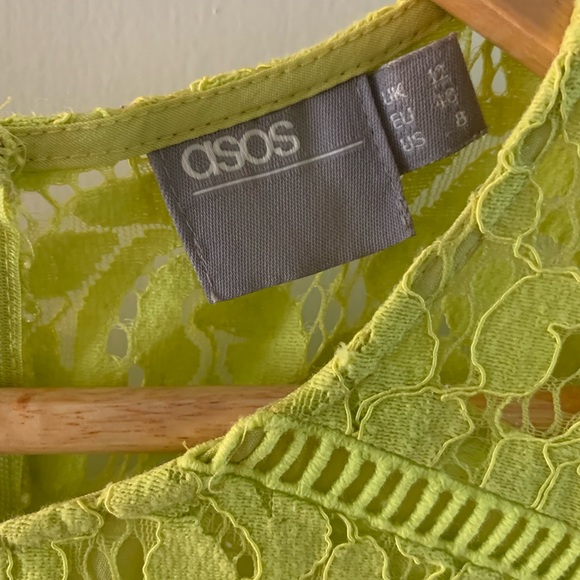 Lime green/yellow lace ASOS maternity dress - Picture 4 of 5